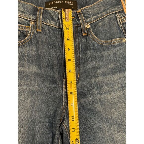 Veronica Beard Keane Jeans Long Straight Leg High Rise Split Denim Size 23 - Picture 9 of 13